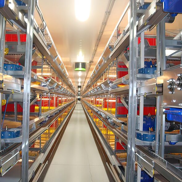 Trusscore wallandceilingboard installed on the walls and ceiling of poultry farm