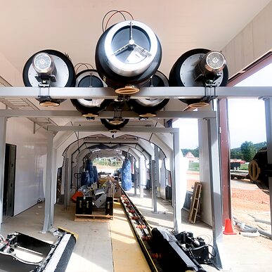 Trusscore wall&ceilingboard white installed in commercial car and truck wash