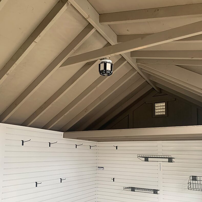 Trusscore Wall&CeilingBoard and SlatWall in a Residential Shed
