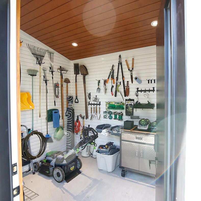 Trusscore SlatWall in Residential Garden Shed