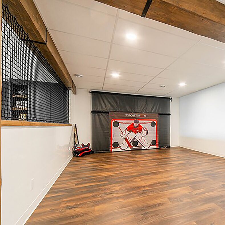 Trusscore Wall&CeilingBoard in a Residential Basement
