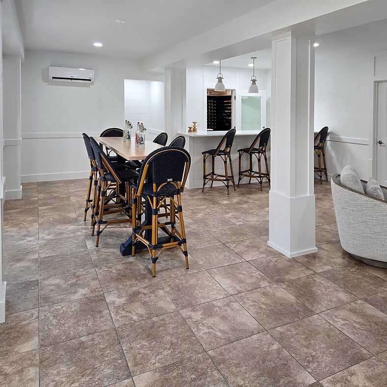 Trusscore Wall&CeilingBoard in Residential Basement