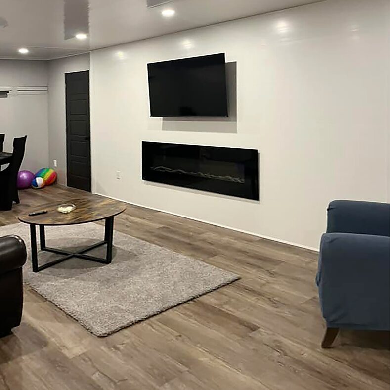 Trusscore Wall&CeilingBoard in Residential Basement