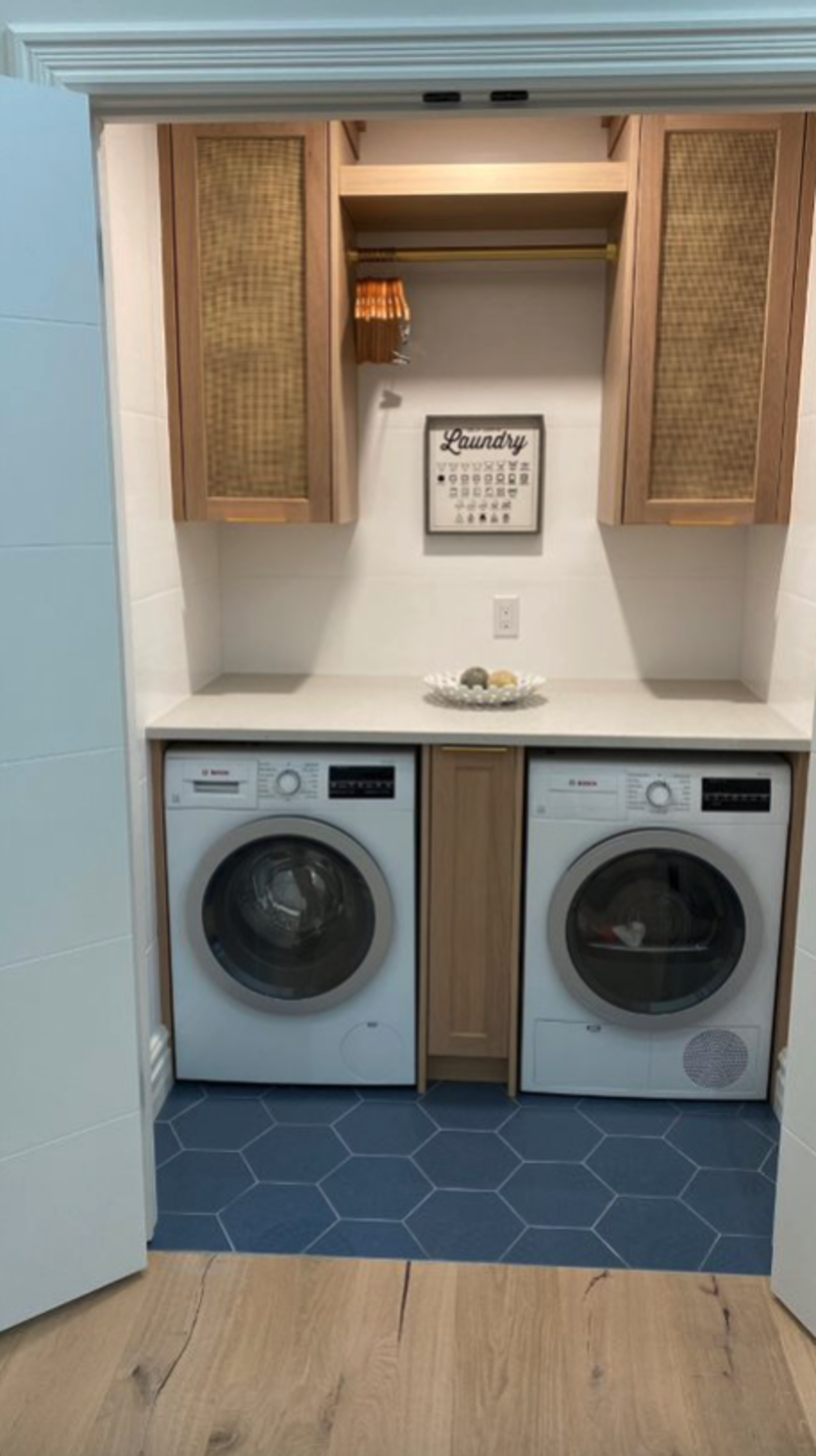 Trusscore in a laundry room Trusscore in a laundry room