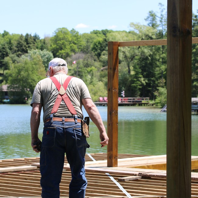 Dock being built