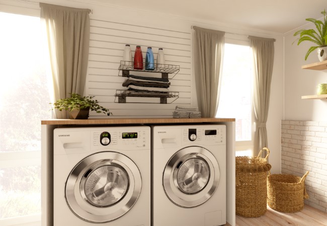 How Can Closets, Bins, and Baskets Keep Laundry Supplies Organized?