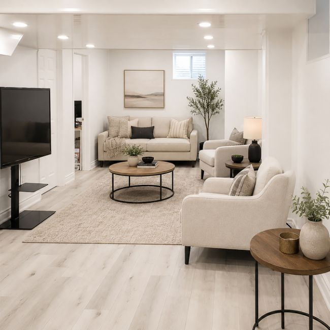 Trusscore Wall&CeilingBoard in a Basement