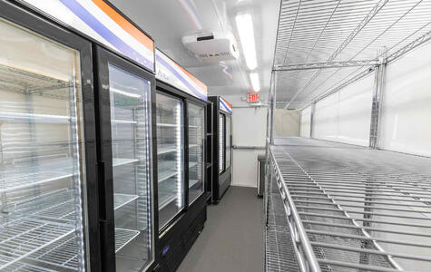Trusscore Wall&CeilingBoard in a Mobile Grocery Kitchen