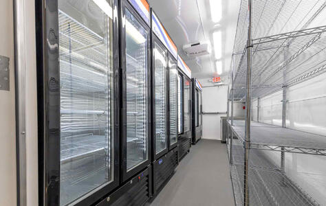 Trusscore Wall&CeilingBoard in a Mobile Grocery Kitchen