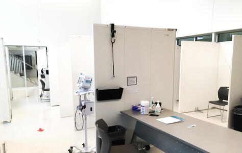 Trusscore tempwall installed in vaccination and medical clinics