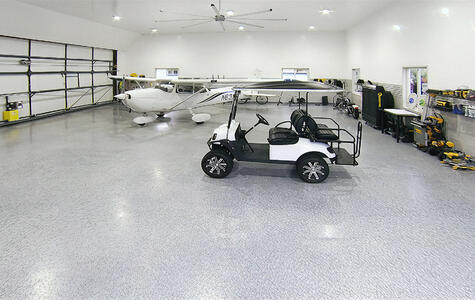 Trusscore Wall&CeilingBoard and SlatWall in Commercial Air Hangar