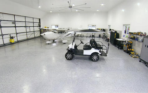 Trusscore Wall&CeilingBoard and SlatWall in Commercial Air Hangar