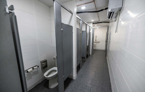 Trusscore Wall&CeilingBoard in Commercial Bathroom Facility