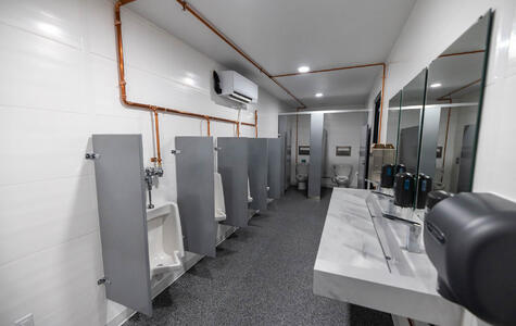 Trusscore Wall&CeilingBoard in Commercial Bathroom Facility