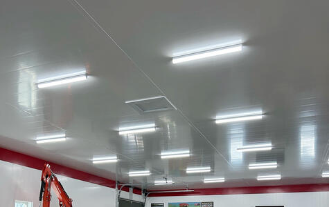 Trusscore Wall&CeilingBoard in Commercial Workshop Garage