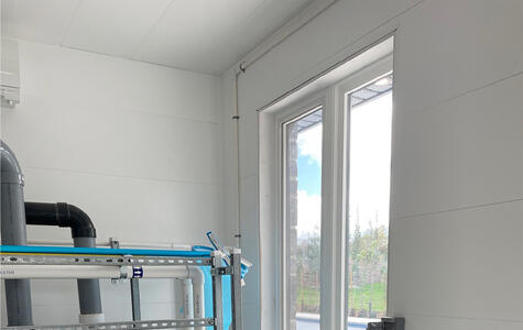 Trusscore Wall&CeilingBoard in a Commercial Indoor Pool Mechanical Room