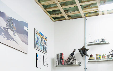 Trusscore Wall&CeilingBoard in a Residential Motorcycle Garage