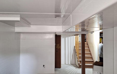 Trusscore Wall&CeilingBoard in Residential Basement