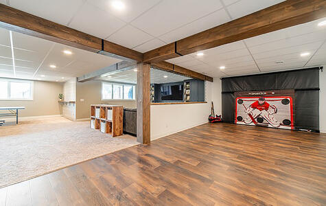 Trusscore Wall&CeilingBoard in a Residential Basement