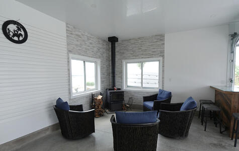 Trusscore Wall&CeilingBoard and SlatWall in Residential Boathouse