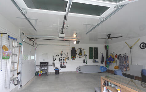 Trusscore Wall&CeilingBoard and SlatWall in Residential Boathouse