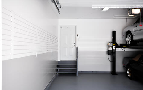 Trusscore Wall&CeilingBoard and SlatWall in a Residential Garage Trusscore Wall&CeilingBoard and SlatWall in a Residential Garage