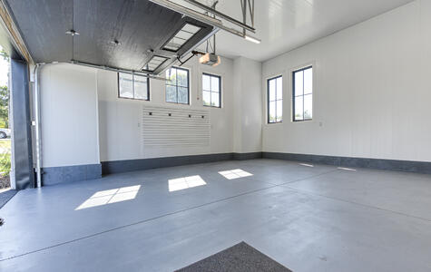 Trusscore Wall&CeilingBoard and Trusscore Slatwall in a Dream Home Garage