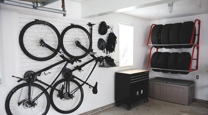 Trusscore Wall&CeilingBoard and SlatWall in a Residential Garage