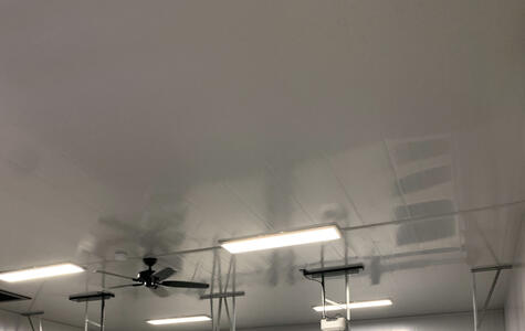 Trusscore gray wall&ceilingboard installed in residential garage