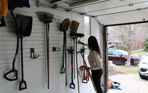 Trusscore Wall&CeilingBoard and SlatWall in a Residential Garage