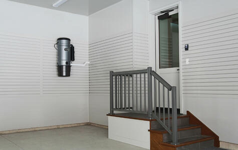 Trusscore Wall&CeilingBoard and Trusscore SlatWall in a Residential Garage