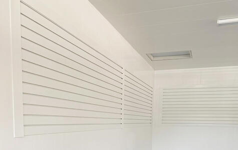 Trusscore Wall&CeilingBoard and SlatWall in a Residential Garage
