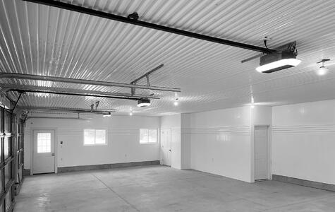 Trusscore Wall&CeilingBoard, Trusscore SlatWall, and Ribcore by Trusscore in a Residential Garage