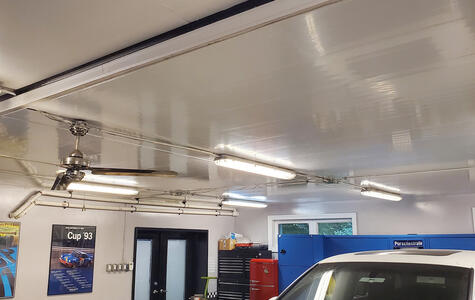Trusscore Wall&CeilingBoard Installed in Residential Garage Ceiling