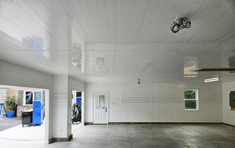 Trusscore Wall&CeilingBoard and SlatWall in Residential Garage