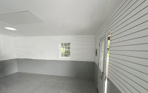 Trusscore Wall&CeilingBoard and SlatWall in a Residential Garage