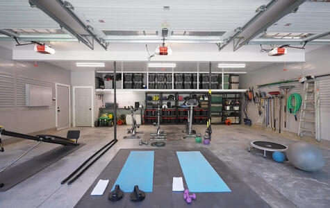 Trusscore Wall&CeilingBoard and Trusscore SlatWall Residential Garage and Home Gym