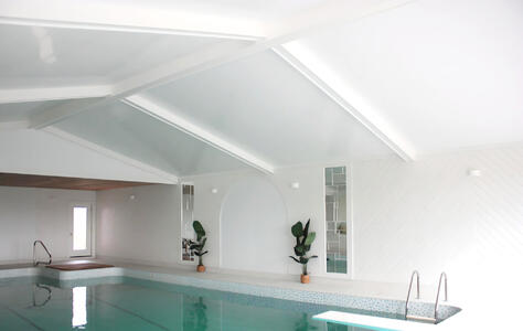 Trusscore Wall&CeilingBoard in a Residential Indoor Pool