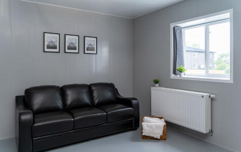 Trusscore Wall&CeilingBoard in Multi-Residential Unit Living Room