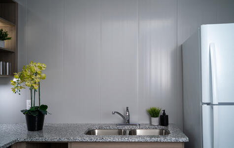 Trusscore Wall&CeilingBoard in Multi-Residential Unit Kitchen