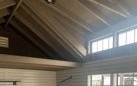 Trusscore Wall&CeilingBoard and SlatWall in a Residential Shed