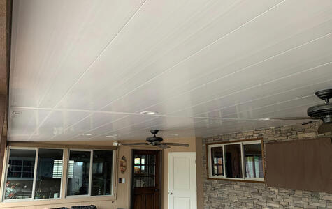 Trusscore Wall&CeilingBoard on a Sheltered Exterior Ceiling