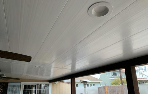 Trusscore Wall&CeilingBoard on a Sheltered Exterior Ceiling
