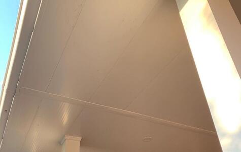Trusscore Wall&CeilingBoard on a Residential Sheltered Exterior Ceiling