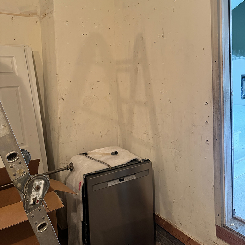 MR + MRS Post Frame garage before renovation view 1